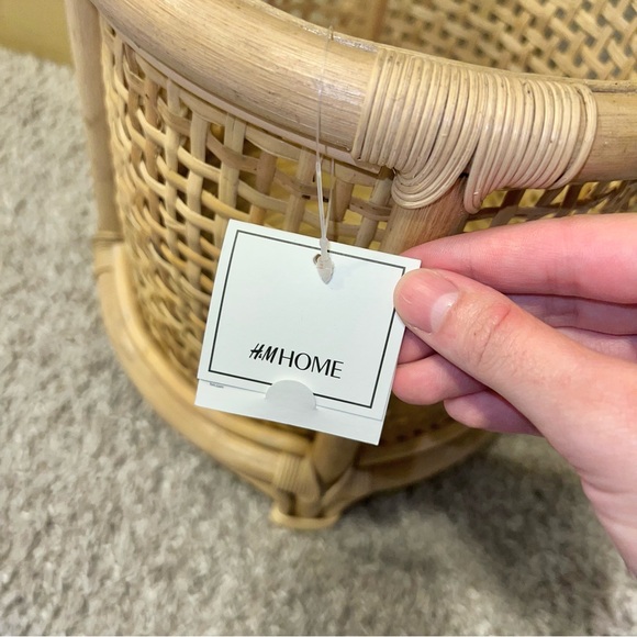 H&M Home 100% Rattan Plant Pot Basket Holder Beige Size Large NWT - Picture 9 of 11